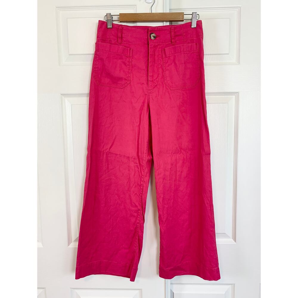 Anthropologie Maeve Colette European Linen Stretch High-Rise Wide-Leg Pants 28 - Picture 4 of 7